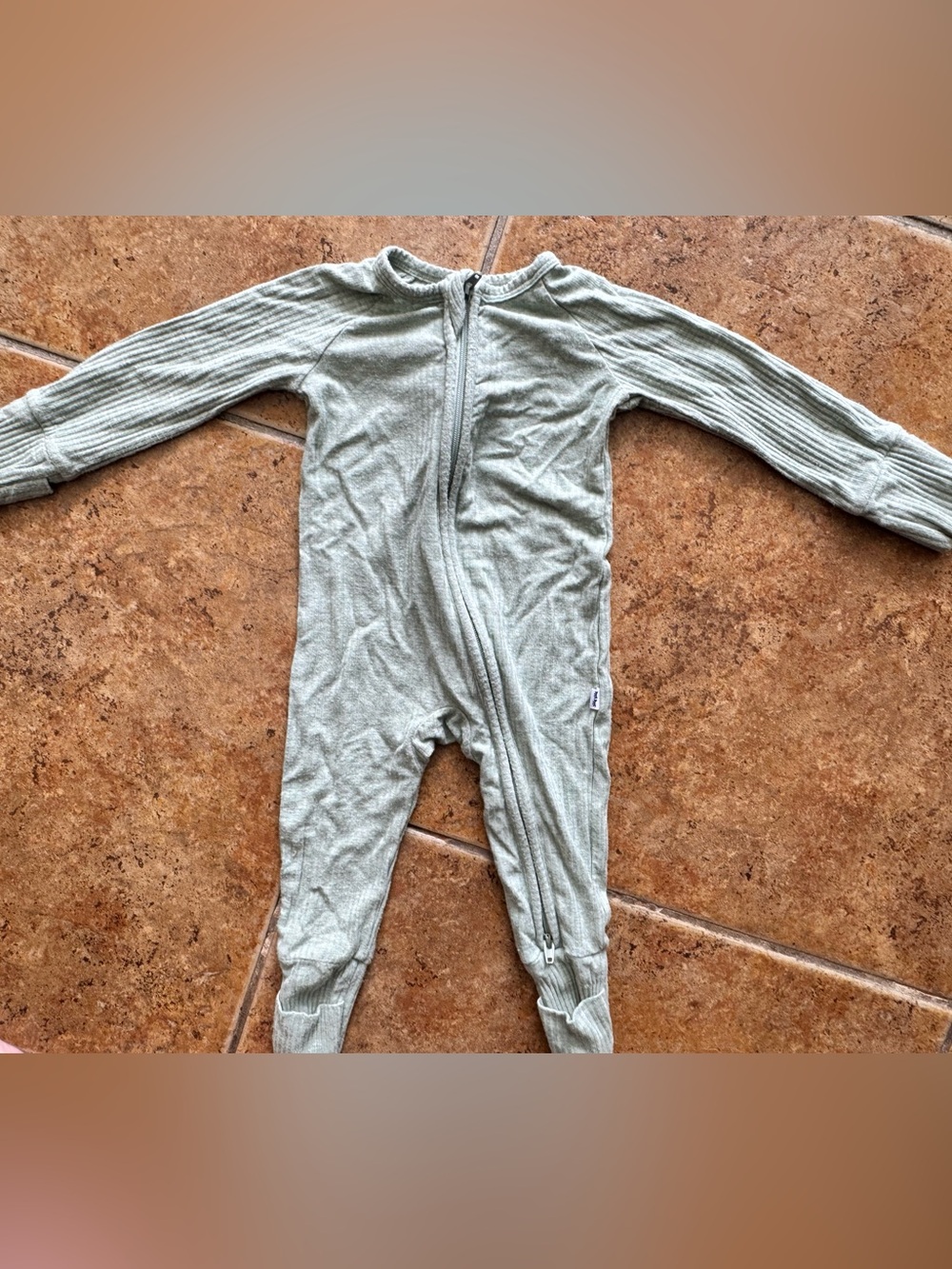Little Sleepies Convertible onesie in Light Sage